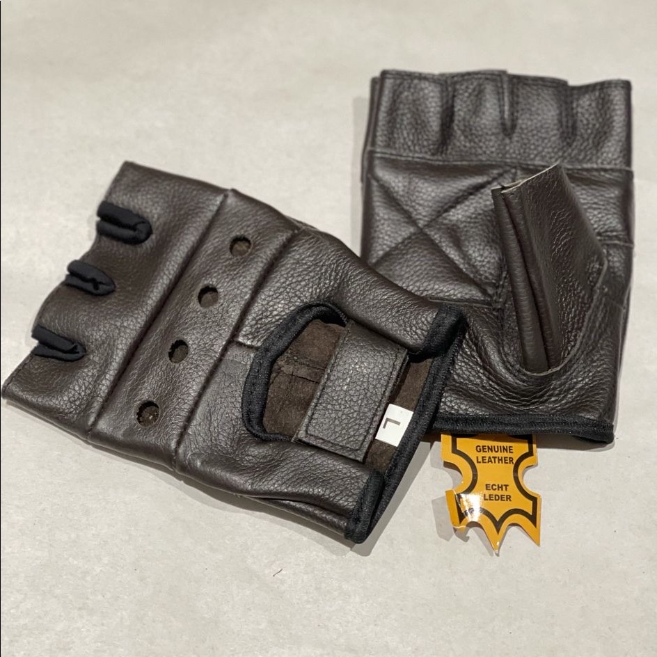 Leather Fingerless Leather Gloves